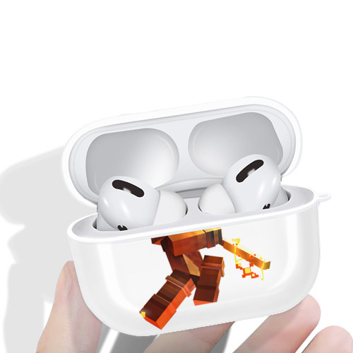 マインクラフト ブロックの世界 Minecraft MC Block world 【AirPods Pro用】ハードシェル保護ケース 耐衝撃・防指紋・カラビナ付き商品仕様