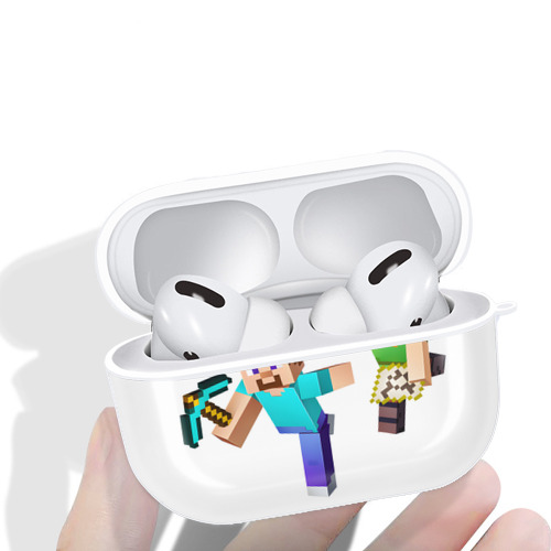 マインクラフト ブロックの世界 Minecraft MC Block world 【AirPods Pro用】ハードシェル保護ケース 耐衝撃・防指紋・カラビナ付き商品仕様