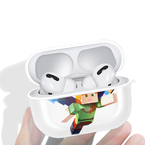 マインクラフト ブロックの世界 Minecraft MC Block world 【AirPods Pro用】ハードシェル保護ケース 耐衝撃・防指紋・カラビナ付き商品仕様