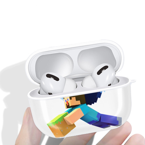 マインクラフト ブロックの世界 Minecraft MC Block world 【AirPods Pro用】ハードシェル保護ケース 耐衝撃・防指紋・カラビナ付き商品仕様
