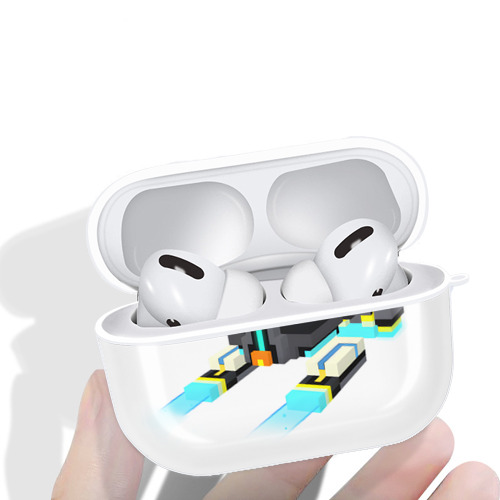 マインクラフト ブロックの世界 Minecraft MC Block world 【AirPods Pro用】ハードシェル保護ケース 耐衝撃・防指紋・カラビナ付き商品仕様