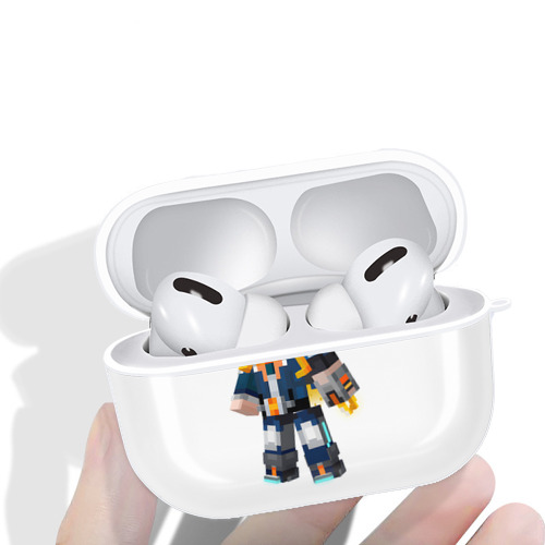 マインクラフト ブロックの世界 Minecraft MC Block world 【AirPods Pro用】ハードシェル保護ケース 耐衝撃・防指紋・カラビナ付き商品仕様