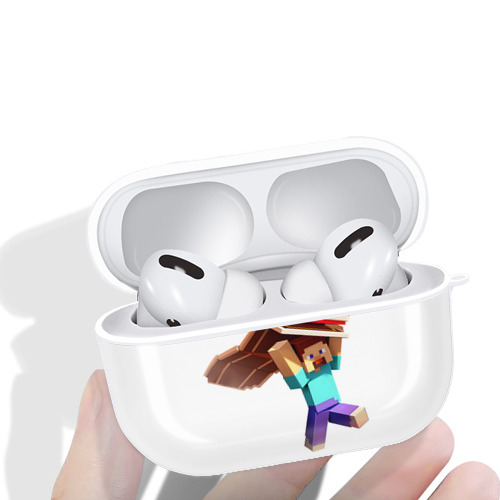 マインクラフト ブロックの世界 Minecraft MC Block world 【AirPods Pro用】ハードシェル保護ケース 耐衝撃・防指紋・カラビナ付き商品仕様