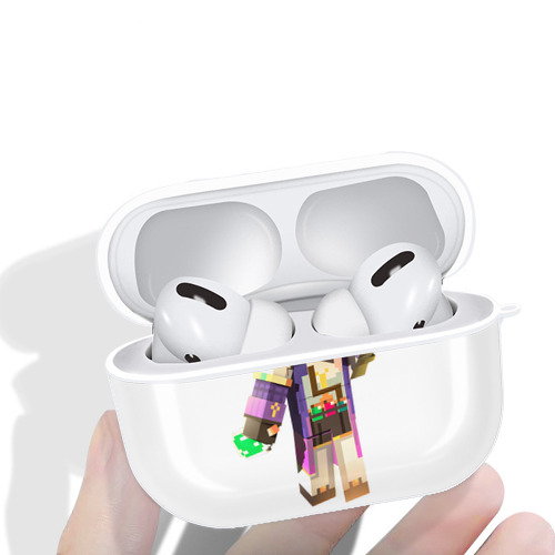 マインクラフト ブロックの世界 Minecraft MC Block world 【AirPods Pro用】ハードシェル保護ケース 耐衝撃・防指紋・カラビナ付き商品仕様