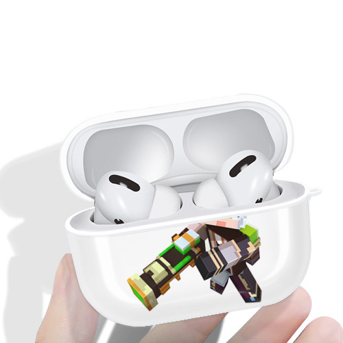 マインクラフト ブロックの世界 Minecraft MC Block world 【AirPods Pro用】ハードシェル保護ケース 耐衝撃・防指紋・カラビナ付き商品仕様