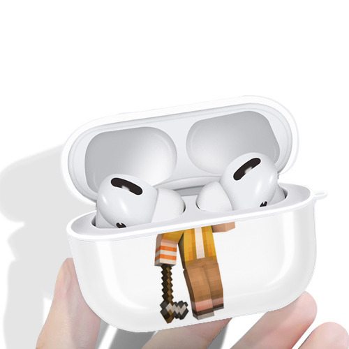 マインクラフト ブロックの世界 Minecraft MC Block world 【AirPods Pro用】ハードシェル保護ケース 耐衝撃・防指紋・カラビナ付き商品仕様