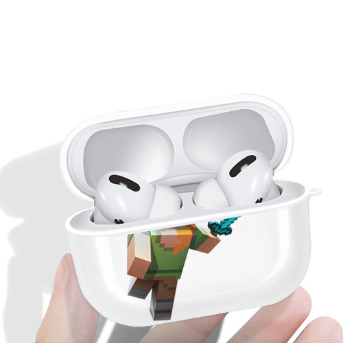 マインクラフト ブロックの世界 Minecraft MC Block world 【AirPods Pro用】ハードシェル保護ケース 耐衝撃・防指紋・カラビナ付き商品仕様