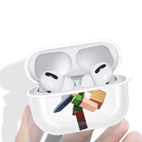 マインクラフト ブロックの世界 Minecraft MC Block world 【AirPods Pro用】ハードシェル保護ケース 耐衝撃・防指紋・カラビナ付き商品仕様