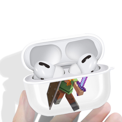 マインクラフト ブロックの世界 Minecraft MC Block world 【AirPods Pro用】ハードシェル保護ケース 耐衝撃・防指紋・カラビナ付き商品仕様