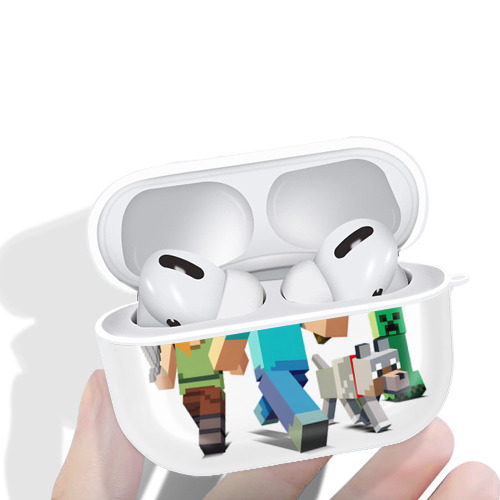 マインクラフト ブロックの世界 Minecraft MC Block world 【AirPods Pro用】ハードシェル保護ケース 耐衝撃・防指紋・カラビナ付き商品仕様