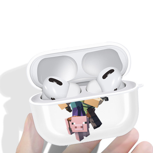 マインクラフト ブロックの世界 Minecraft MC Block world 【AirPods Pro用】ハードシェル保護ケース 耐衝撃・防指紋・カラビナ付き商品仕様