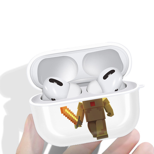 マインクラフト ブロックの世界 Minecraft MC Block world 【AirPods Pro用】ハードシェル保護ケース 耐衝撃・防指紋・カラビナ付き商品仕様