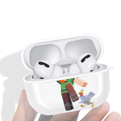 マインクラフト ブロックの世界 Minecraft MC Block world 【AirPods Pro用】ハードシェル保護ケース 耐衝撃・防指紋・カラビナ付き商品仕様