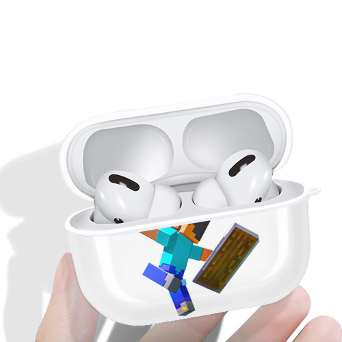 マインクラフト ブロックの世界 Minecraft MC Block world 【AirPods Pro用】ハードシェル保護ケース 耐衝撃・防指紋・カラビナ付き商品仕様