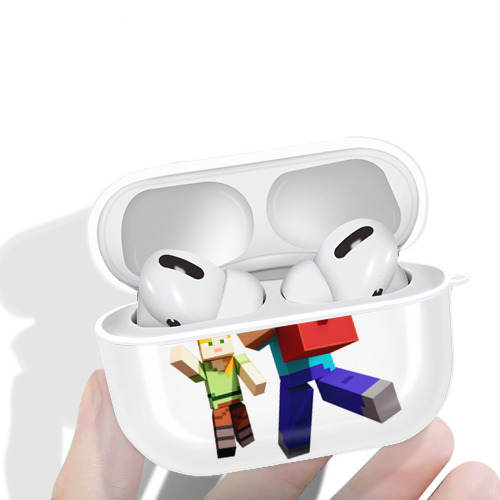 マインクラフト ブロックの世界 Minecraft MC Block world 【AirPods Pro用】ハードシェル保護ケース 耐衝撃・防指紋・カラビナ付き商品仕様