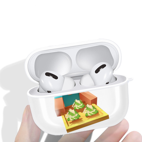 マインクラフト ブロックの世界 Minecraft MC Block world 【AirPods Pro用】ハードシェル保護ケース 耐衝撃・防指紋・カラビナ付き商品仕様