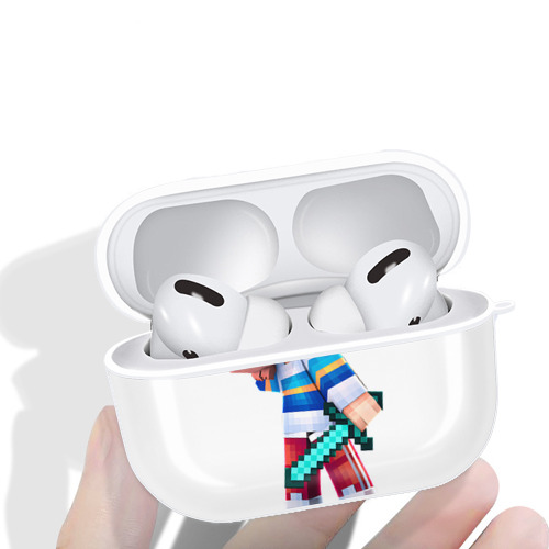 マインクラフト ブロックの世界 Minecraft MC Block world 【AirPods Pro用】ハードシェル保護ケース 耐衝撃・防指紋・カラビナ付き商品仕様