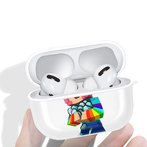 マインクラフト ブロックの世界 Minecraft MC Block world 【AirPods Pro用】ハードシェル保護ケース 耐衝撃・防指紋・カラビナ付き商品仕様
