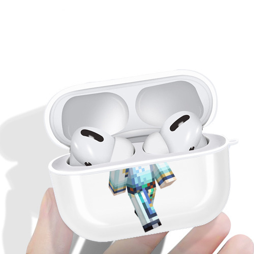 マインクラフト ブロックの世界 Minecraft MC Block world 【AirPods Pro用】ハードシェル保護ケース 耐衝撃・防指紋・カラビナ付き商品仕様