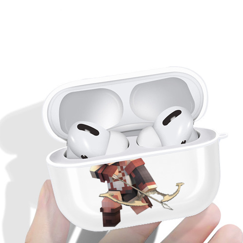 マインクラフト ブロックの世界 Minecraft MC Block world 【AirPods Pro用】ハードシェル保護ケース 耐衝撃・防指紋・カラビナ付き商品仕様