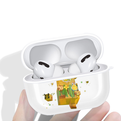 マインクラフト ブロックの世界 Minecraft MC Block world 【AirPods Pro用】ハードシェル保護ケース 耐衝撃・防指紋・カラビナ付き商品仕様