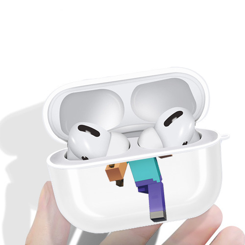 マインクラフト ブロックの世界 Minecraft MC Block world 【AirPods Pro用】ハードシェル保護ケース 耐衝撃・防指紋・カラビナ付き商品仕様