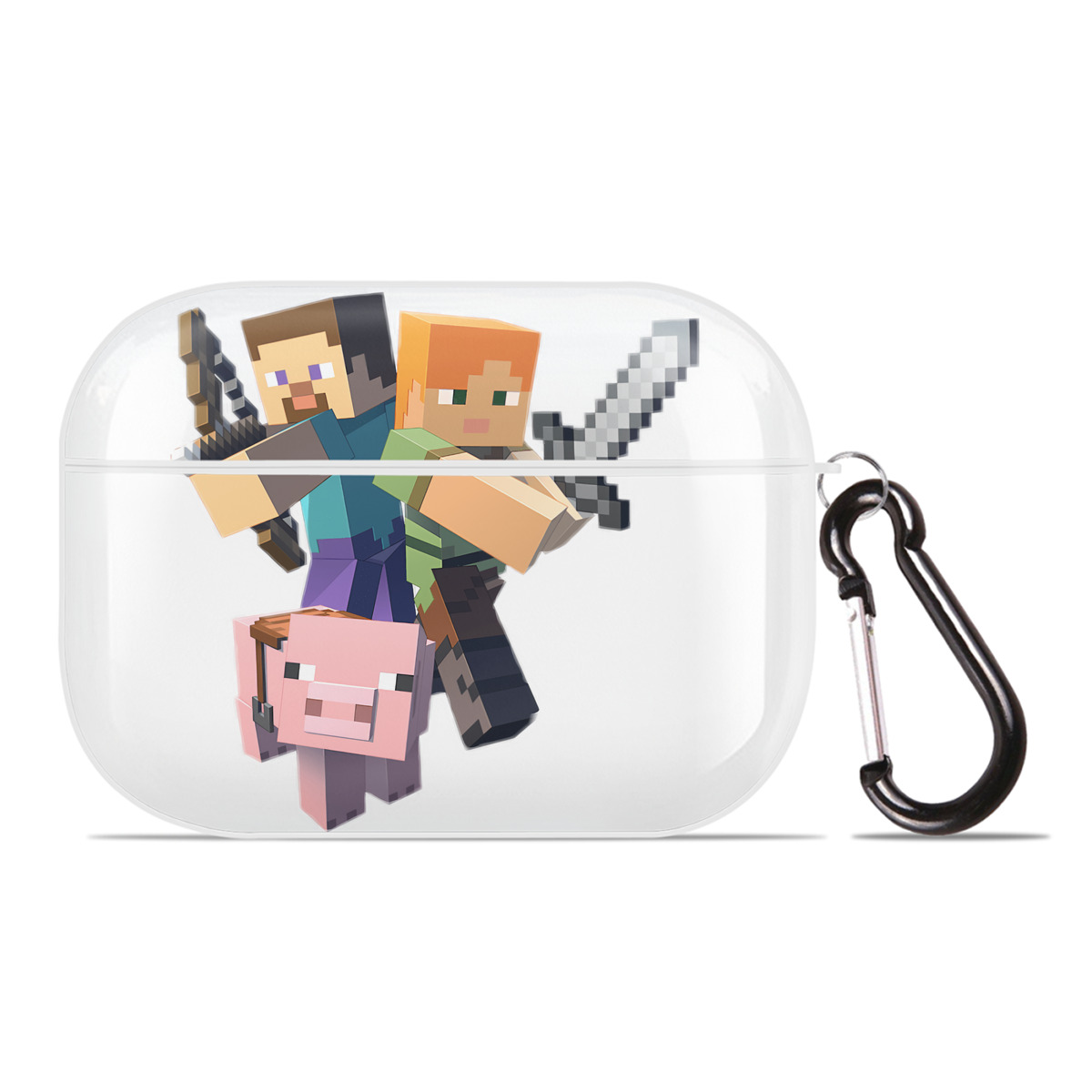 （画像用） マインクラフト ブロックの世界 Minecraft MC Block world 【AirPods Pro用】ハードシェル保護ケース 耐衝撃・防指紋・カラビナ付き商品仕様