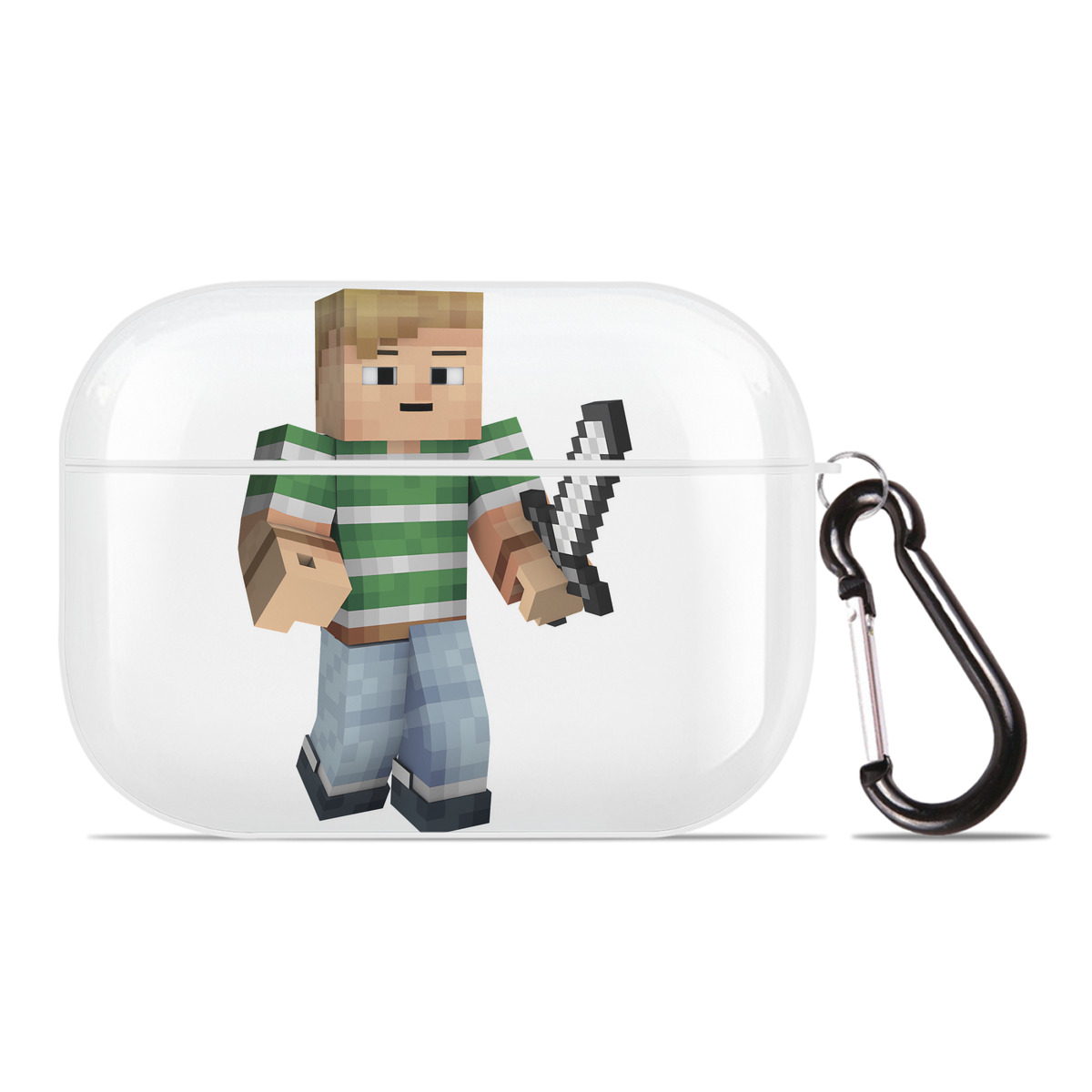 （画像用） マインクラフト ブロックの世界 Minecraft MC Block world 【AirPods Pro用】ハードシェル保護ケース 耐衝撃・防指紋・カラビナ付き商品仕様