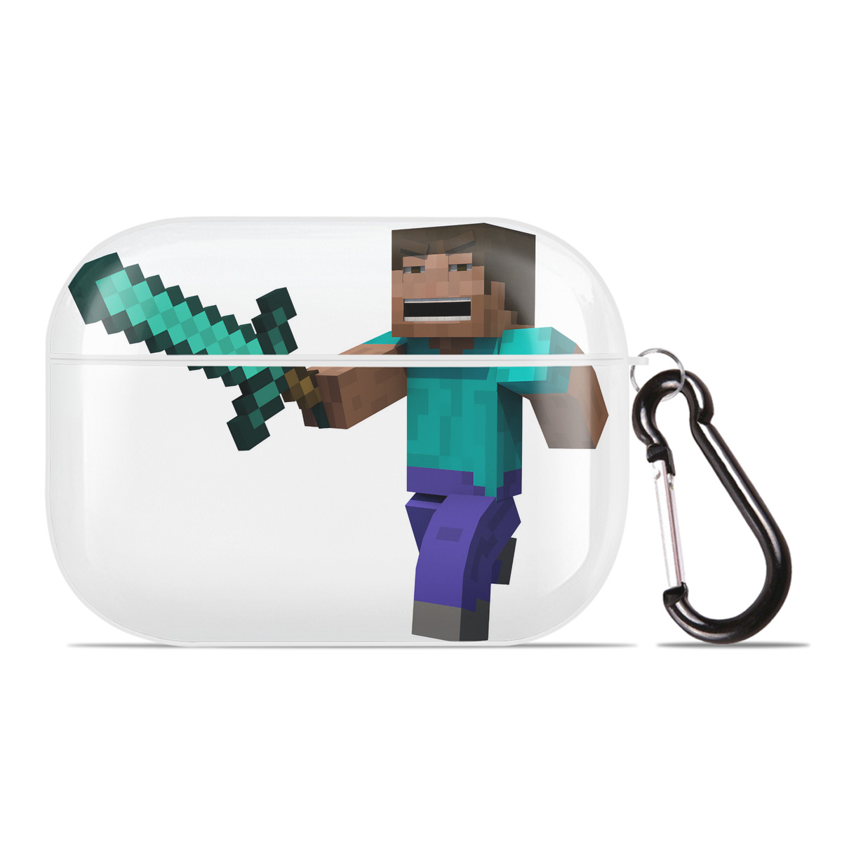 （画像用） マインクラフト ブロックの世界 Minecraft MC Block world 【AirPods Pro用】ハードシェル保護ケース 耐衝撃・防指紋・カラビナ付き商品仕様