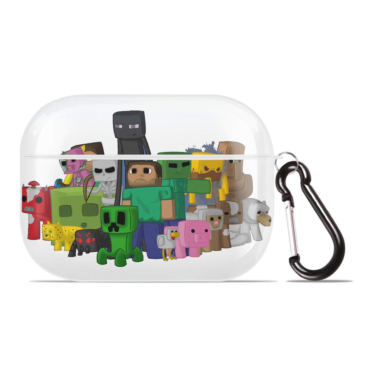 （画像用） マインクラフト ブロックの世界 Minecraft MC Block world 【AirPods Pro用】ハードシェル保護ケース 耐衝撃・防指紋・カラビナ付き商品仕様