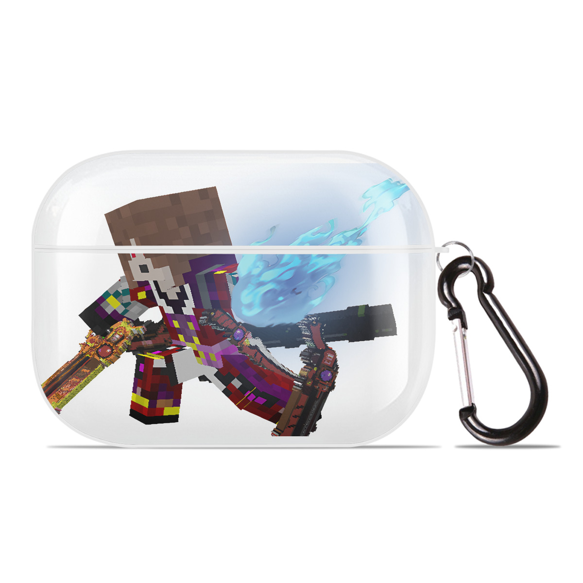 （画像用） マインクラフト ブロックの世界 Minecraft MC Block world 【AirPods Pro用】ハードシェル保護ケース 耐衝撃・防指紋・カラビナ付き商品仕様