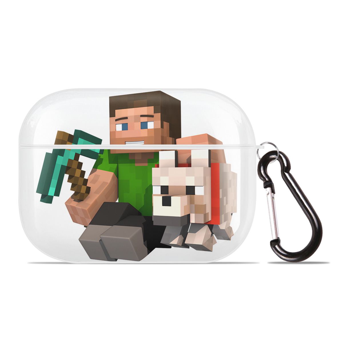 （画像用） マインクラフト ブロックの世界 Minecraft MC Block world 【AirPods Pro用】ハードシェル保護ケース 耐衝撃・防指紋・カラビナ付き商品仕様