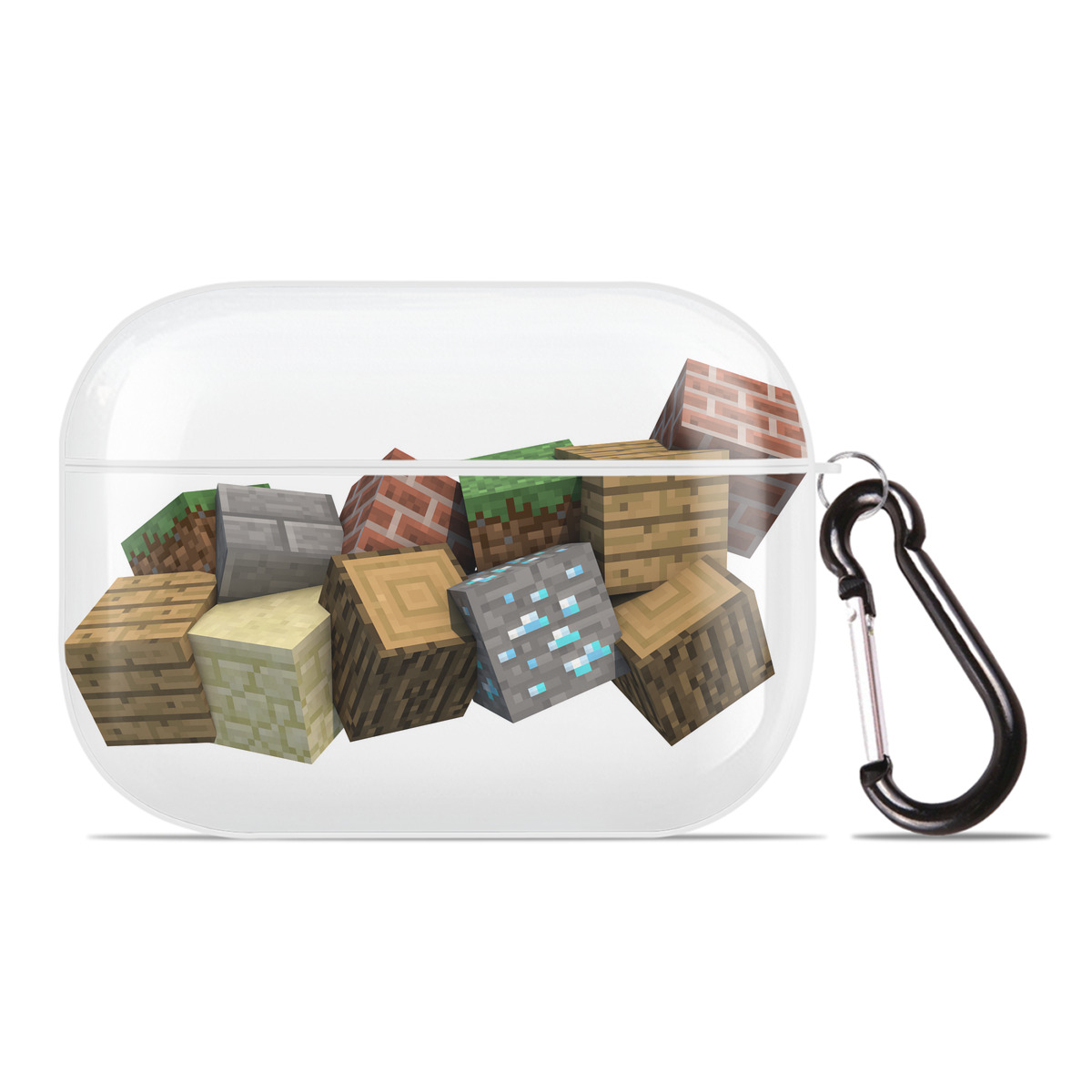 （画像用） マインクラフト ブロックの世界 Minecraft MC Block world 【AirPods Pro用】ハードシェル保護ケース 耐衝撃・防指紋・カラビナ付き商品仕様