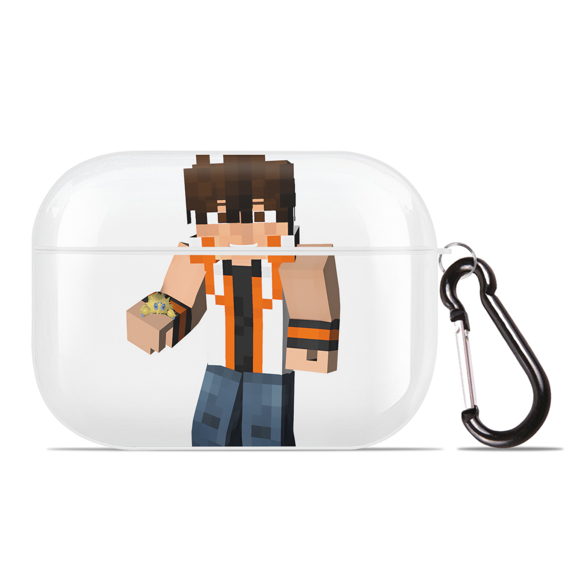（画像用） マインクラフト ブロックの世界 Minecraft MC Block world 【AirPods Pro用】ハードシェル保護ケース 耐衝撃・防指紋・カラビナ付き商品仕様