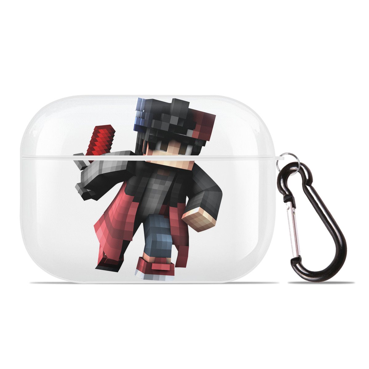 （画像用） マインクラフト ブロックの世界 Minecraft MC Block world 【AirPods Pro用】ハードシェル保護ケース 耐衝撃・防指紋・カラビナ付き商品仕様
