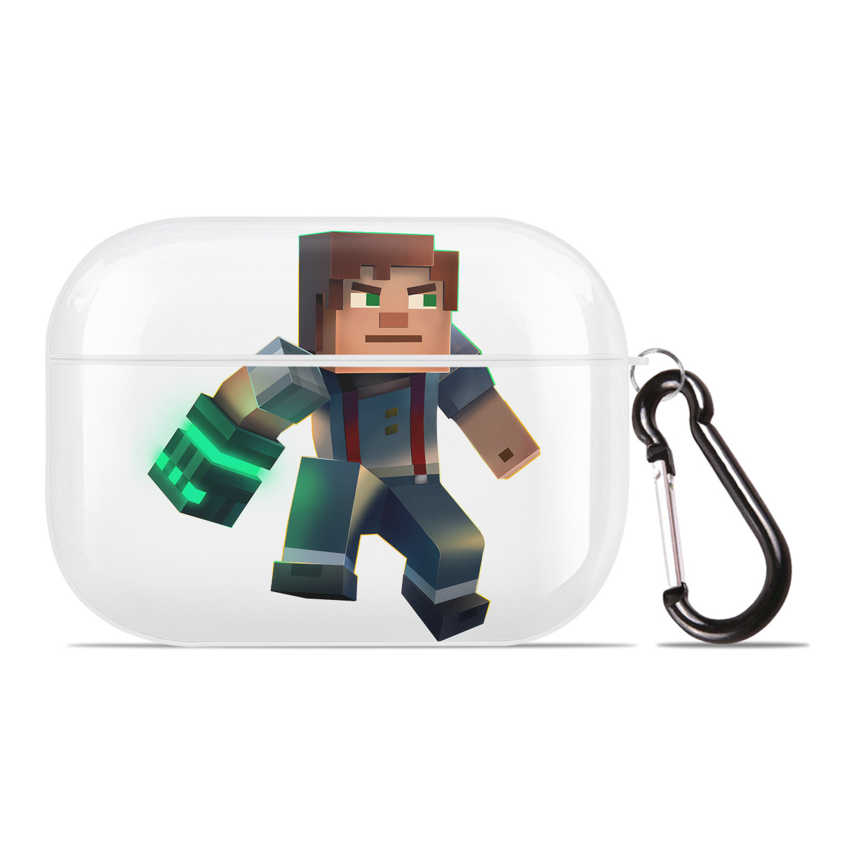 （画像用） マインクラフト ブロックの世界 Minecraft MC Block world 【AirPods Pro用】ハードシェル保護ケース 耐衝撃・防指紋・カラビナ付き商品仕様