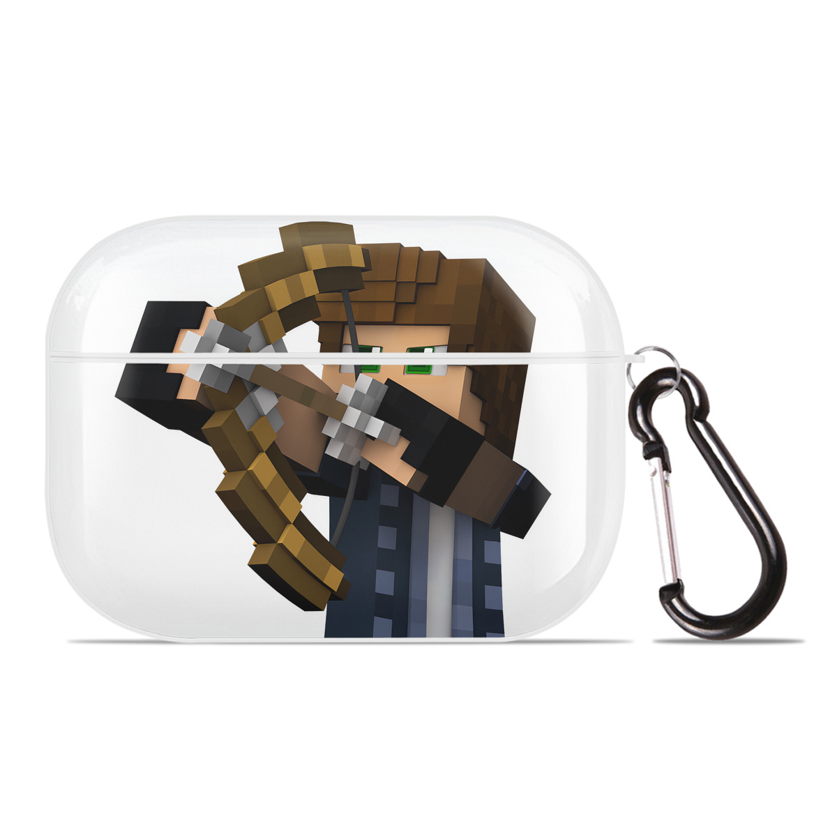 （画像用） マインクラフト ブロックの世界 Minecraft MC Block world 【AirPods Pro用】ハードシェル保護ケース 耐衝撃・防指紋・カラビナ付き商品仕様