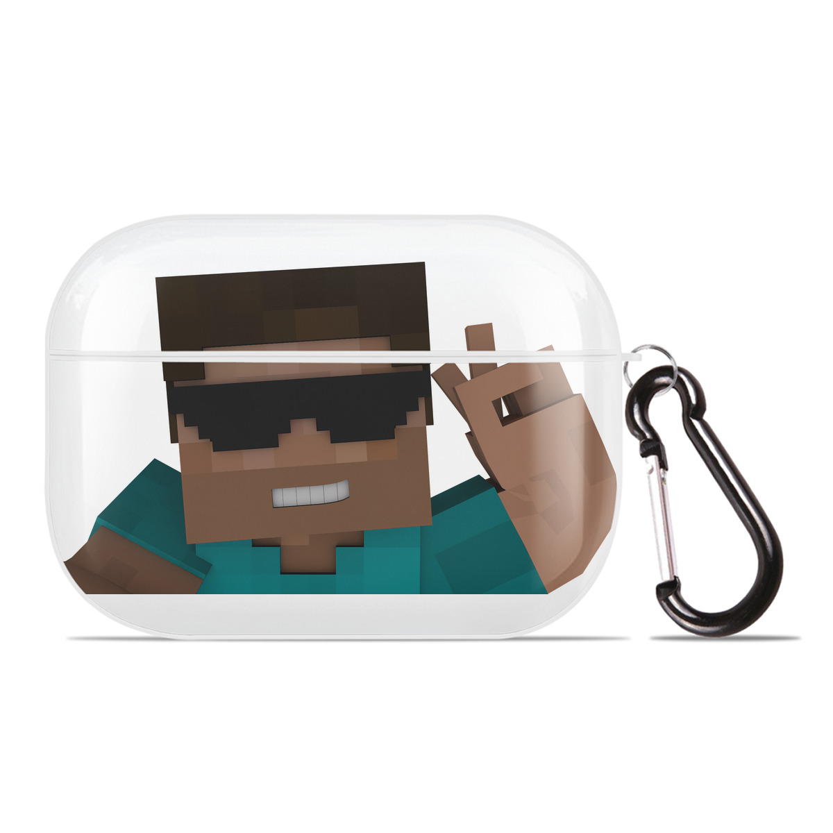 （画像用） マインクラフト ブロックの世界 Minecraft MC Block world 【AirPods Pro用】ハードシェル保護ケース 耐衝撃・防指紋・カラビナ付き商品仕様