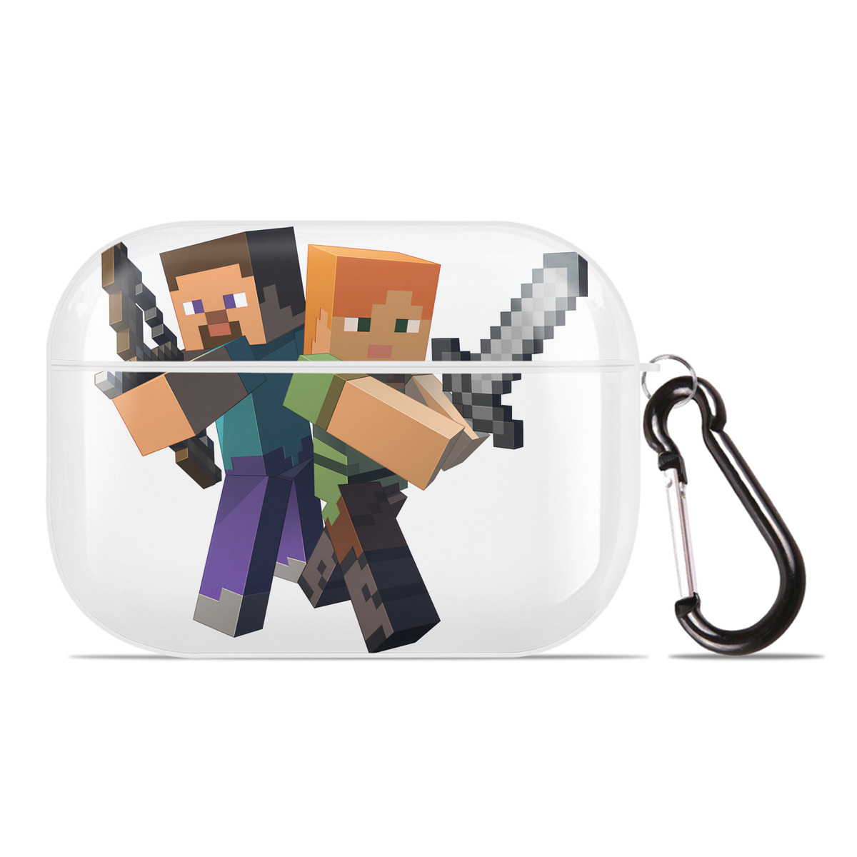（画像用） マインクラフト ブロックの世界 Minecraft MC Block world 【AirPods Pro用】ハードシェル保護ケース 耐衝撃・防指紋・カラビナ付き商品仕様