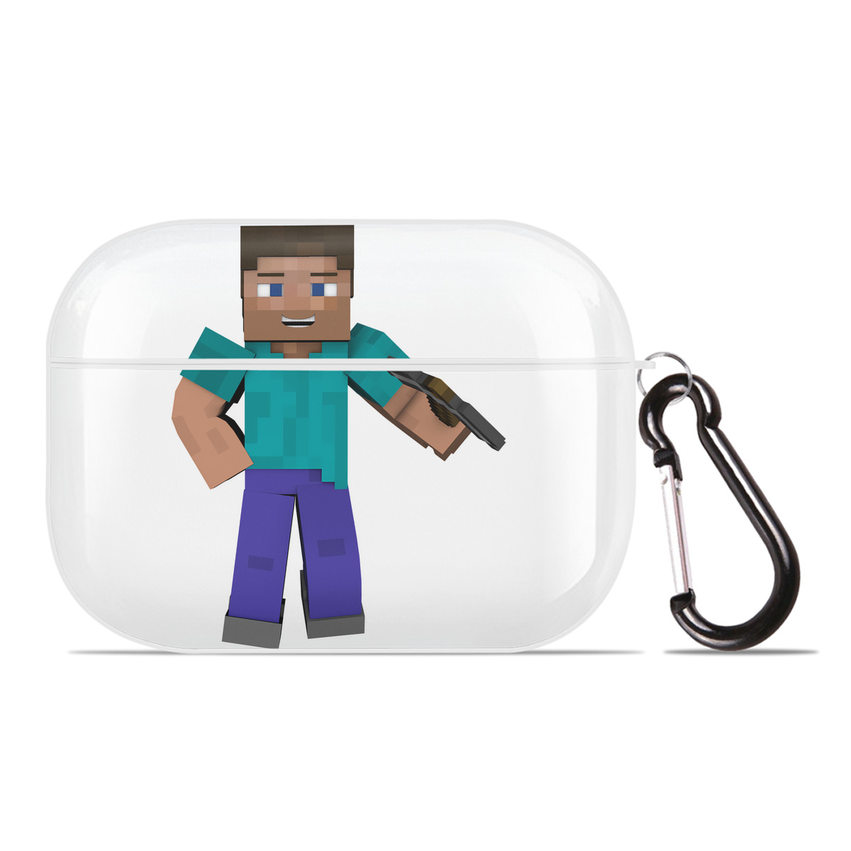 （画像用） マインクラフト ブロックの世界 Minecraft MC Block world 【AirPods Pro用】ハードシェル保護ケース 耐衝撃・防指紋・カラビナ付き商品仕様