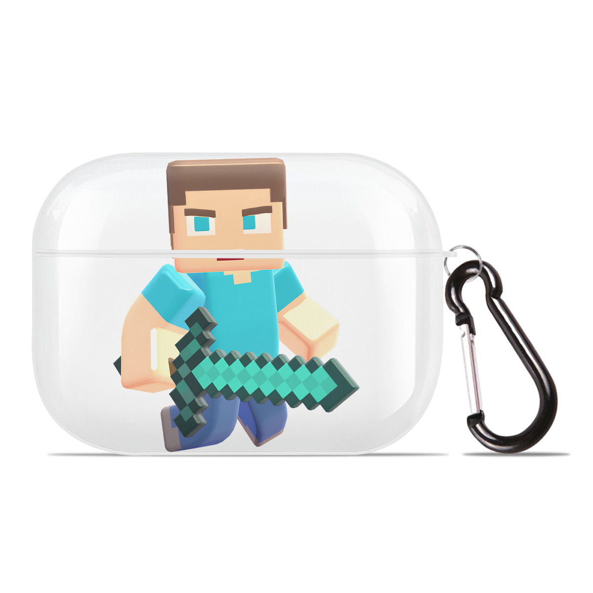 （画像用） マインクラフト ブロックの世界 Minecraft MC Block world 【AirPods Pro用】ハードシェル保護ケース 耐衝撃・防指紋・カラビナ付き商品仕様