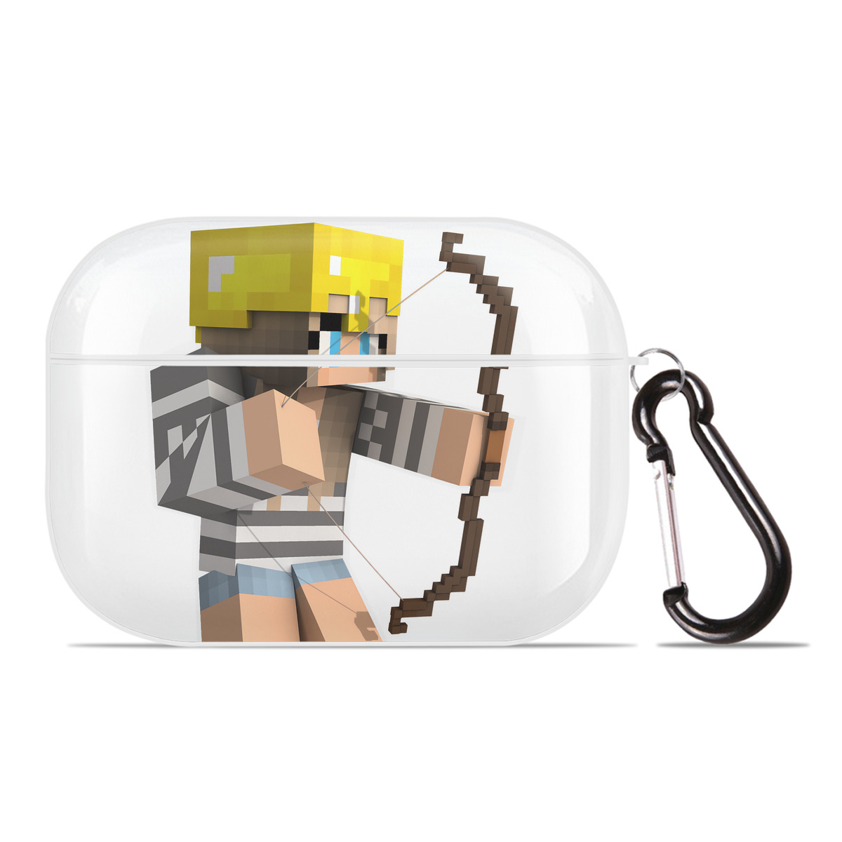 （画像用） マインクラフト ブロックの世界 Minecraft MC Block world 【AirPods Pro用】ハードシェル保護ケース 耐衝撃・防指紋・カラビナ付き商品仕様