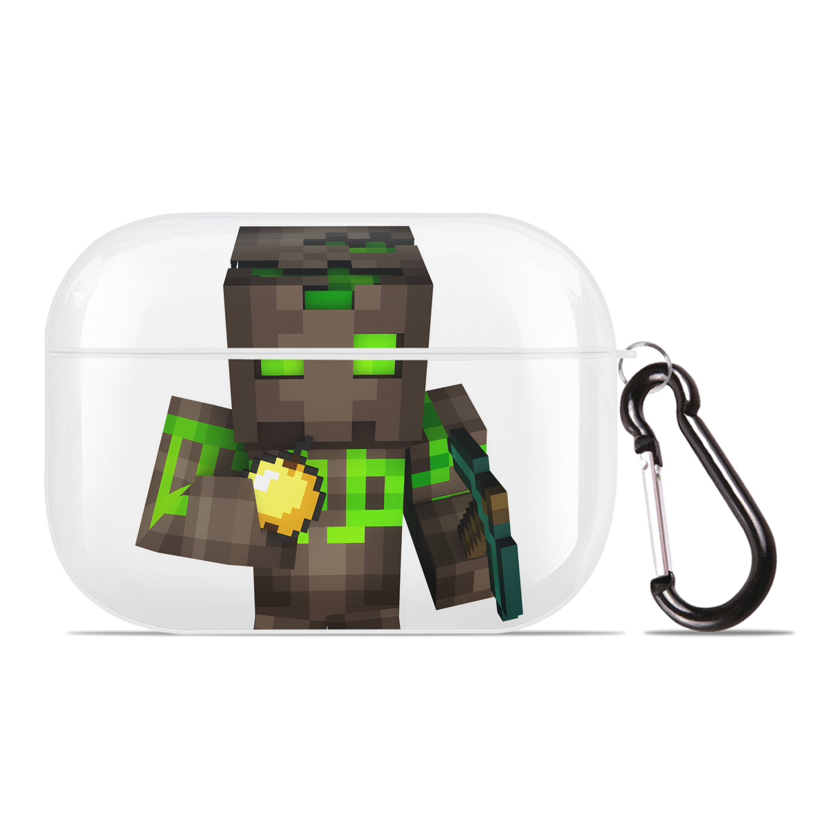 （画像用） マインクラフト ブロックの世界 Minecraft MC Block world 【AirPods Pro用】ハードシェル保護ケース 耐衝撃・防指紋・カラビナ付き商品仕様