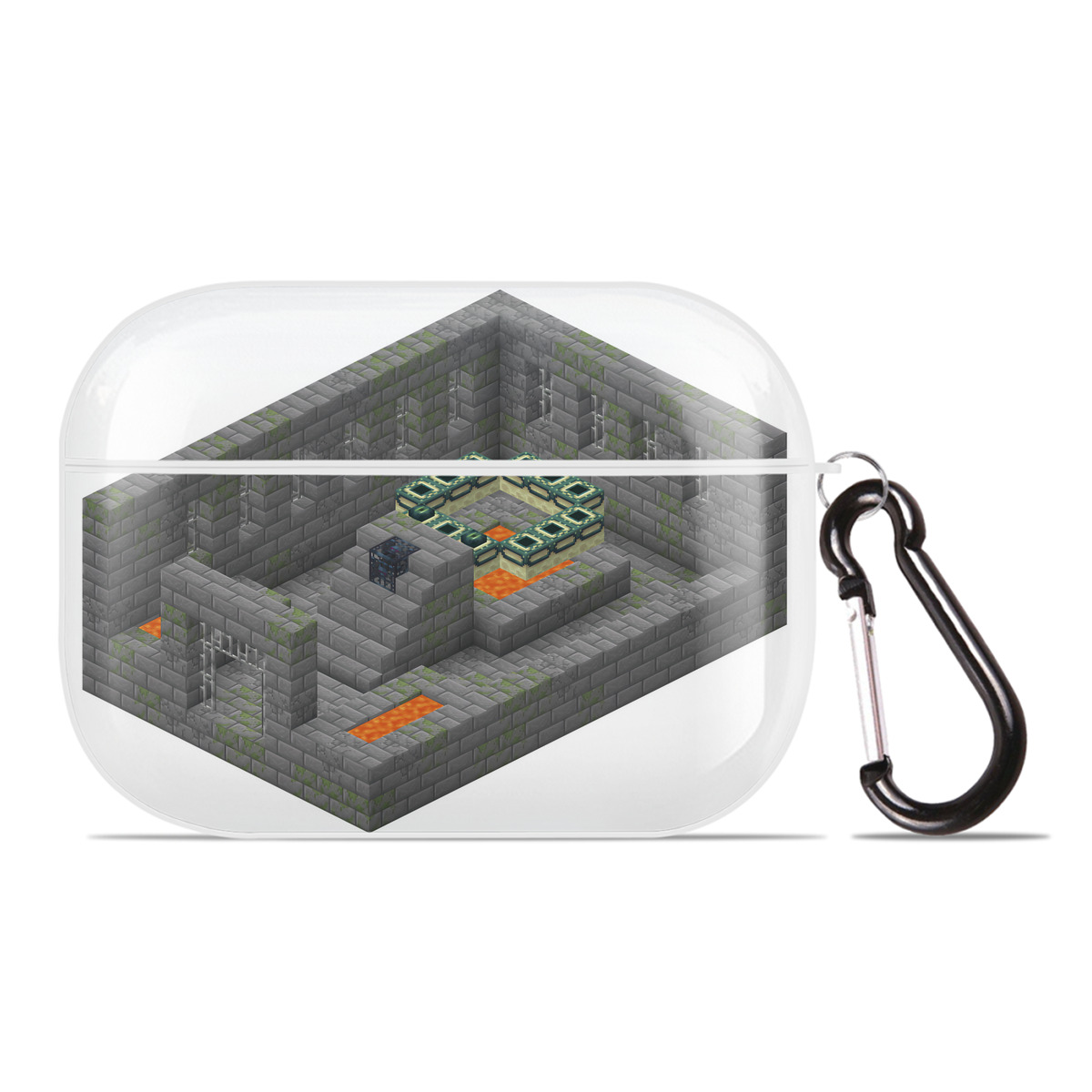 （画像用） マインクラフト ブロックの世界 Minecraft MC Block world 【AirPods Pro用】ハードシェル保護ケース 耐衝撃・防指紋・カラビナ付き商品仕様