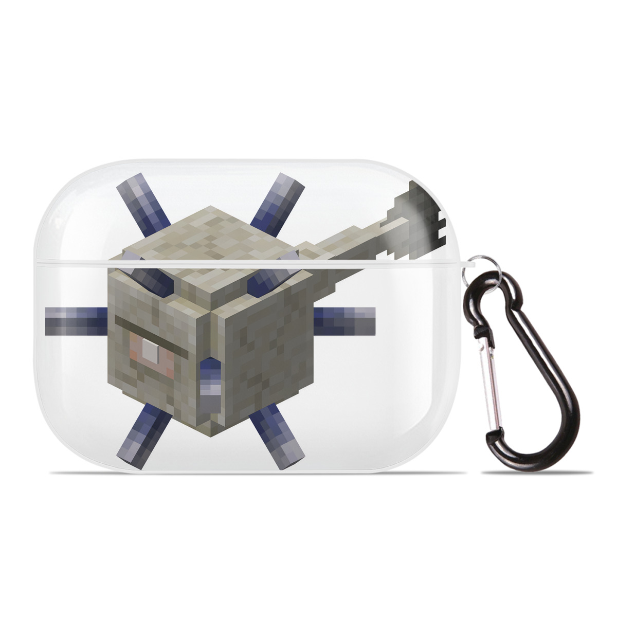 （画像用） マインクラフト ブロックの世界 Minecraft MC Block world 【AirPods Pro用】ハードシェル保護ケース 耐衝撃・防指紋・カラビナ付き商品仕様