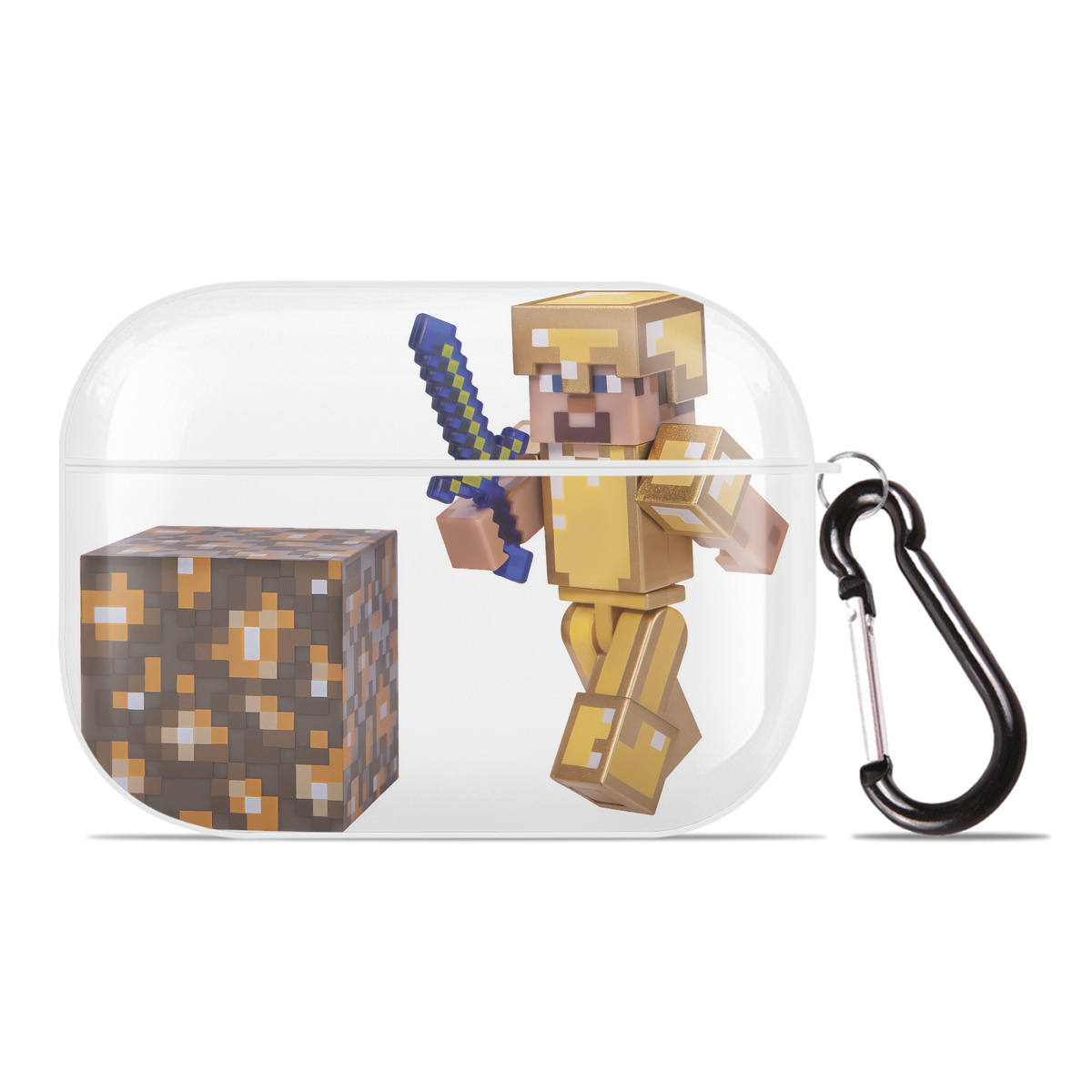 （画像用） マインクラフト ブロックの世界 Minecraft MC Block world 【AirPods Pro用】ハードシェル保護ケース 耐衝撃・防指紋・カラビナ付き商品仕様