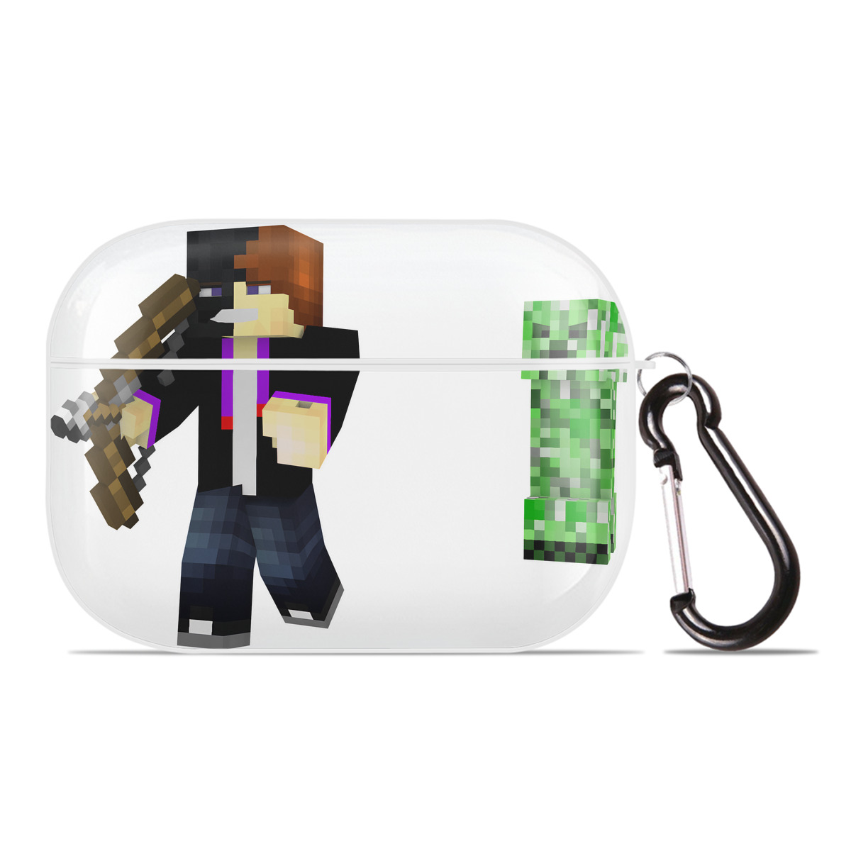 （画像用） マインクラフト ブロックの世界 Minecraft MC Block world 【AirPods Pro用】ハードシェル保護ケース 耐衝撃・防指紋・カラビナ付き商品仕様