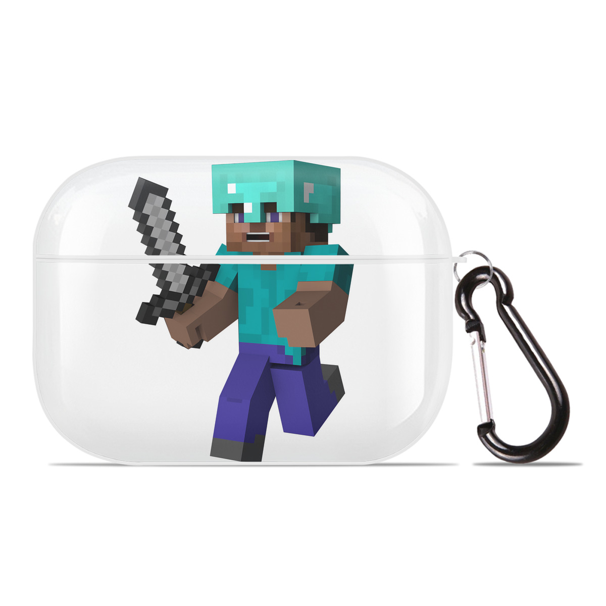 （画像用） マインクラフト ブロックの世界 Minecraft MC Block world 【AirPods Pro用】ハードシェル保護ケース 耐衝撃・防指紋・カラビナ付き商品仕様