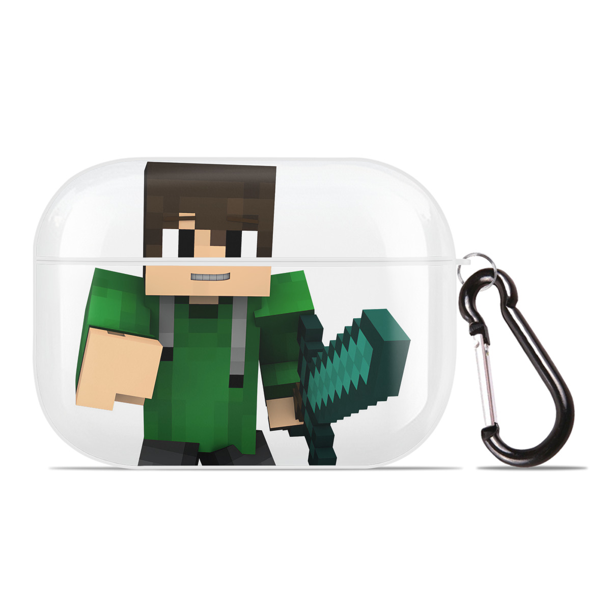 （画像用） マインクラフト ブロックの世界 Minecraft MC Block world 【AirPods Pro用】ハードシェル保護ケース 耐衝撃・防指紋・カラビナ付き商品仕様