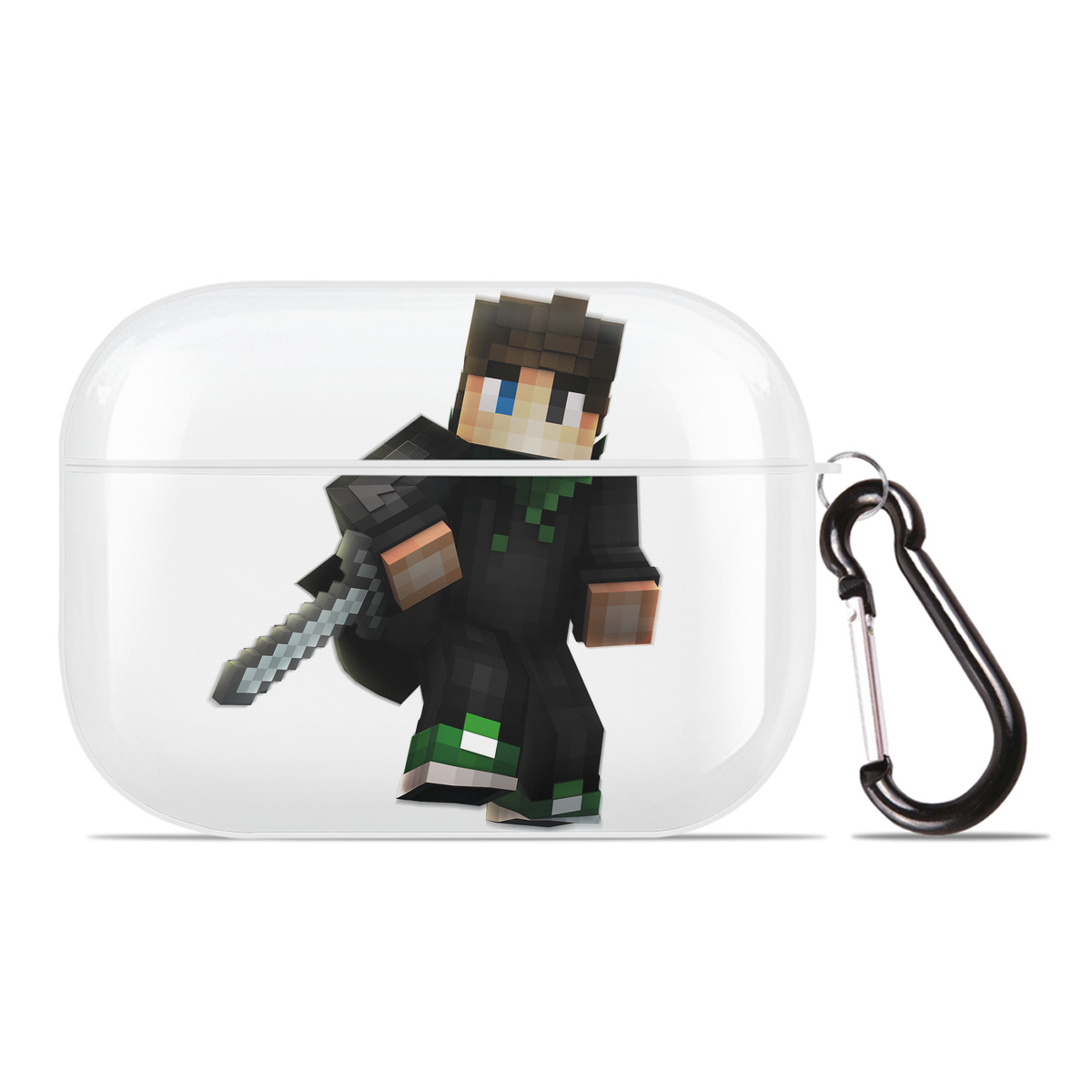 （画像用） マインクラフト ブロックの世界 Minecraft MC Block world 【AirPods Pro用】ハードシェル保護ケース 耐衝撃・防指紋・カラビナ付き商品仕様